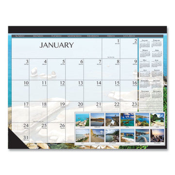 House of Doolittle™ Recycled Earthscapes Desk Pad Calendar, Seascapes Photography, 22 X 17, Black Binding-corners,12-month (jan To Dec): 2022 freeshipping - TVN Wholesale